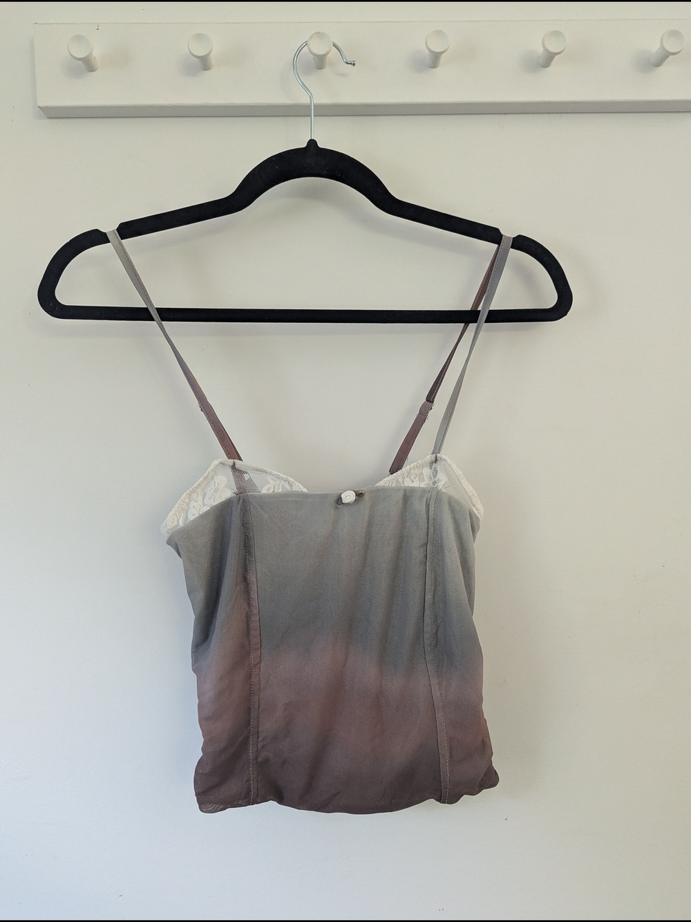 Forever 21 Gray and Brown Ombre Lace-Trim Cami